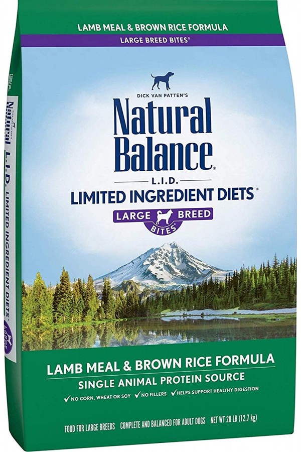 Natural Balance L.I.D. Limited Ingredient Diets Large Breed Bites Dry Dog Food with Grains