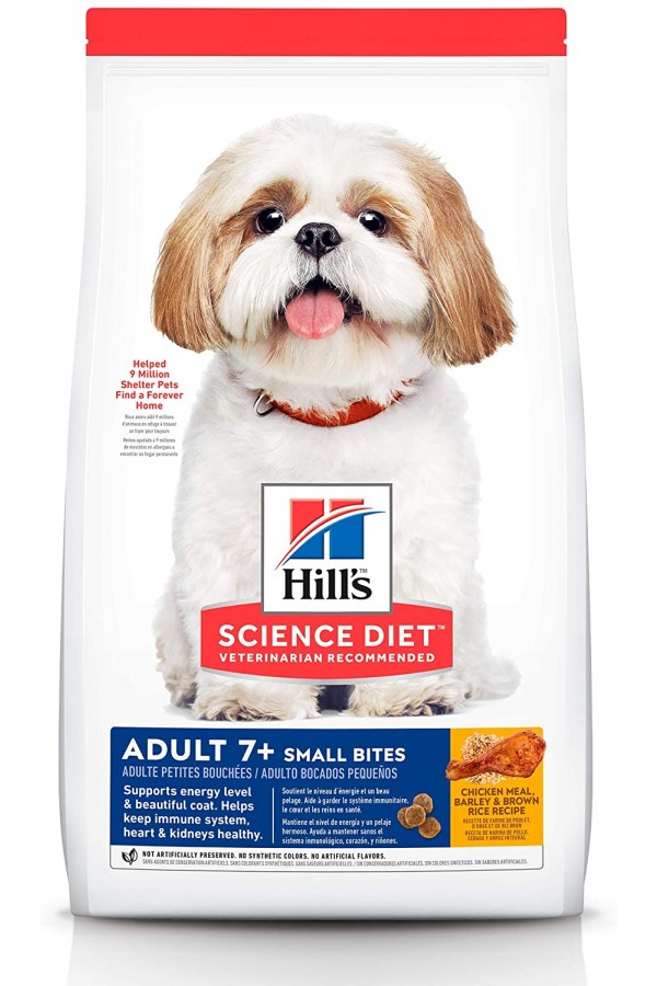  Hill's Science Diet Dry Dog Food, Adult 7+ for Senior Dogs, Small Bites, Chicken Meal, Barley & Brown Rice Recipe