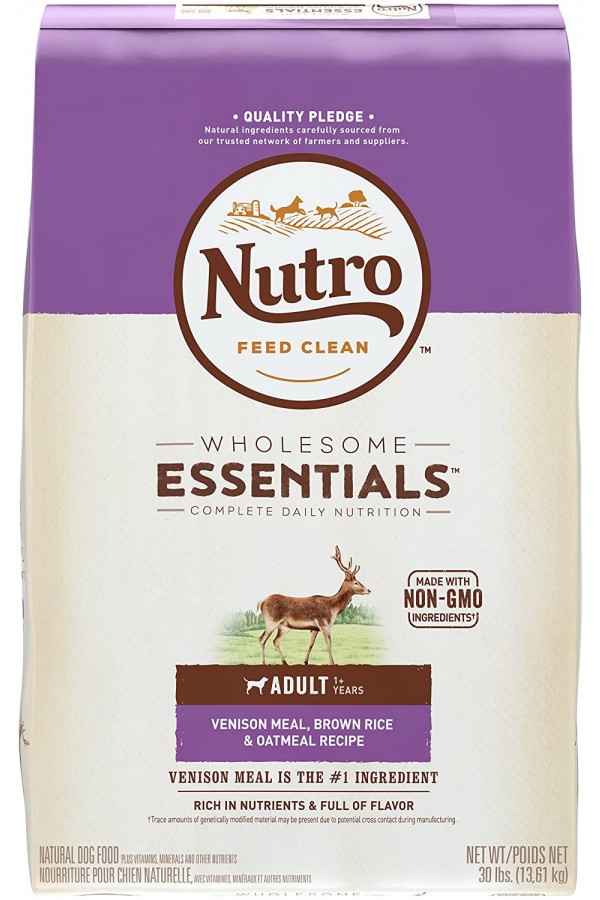 Nutro Wholesome Essentials Venison Meal, Brown Rice & Oatmeal Recipe Dry Adult Dog Food