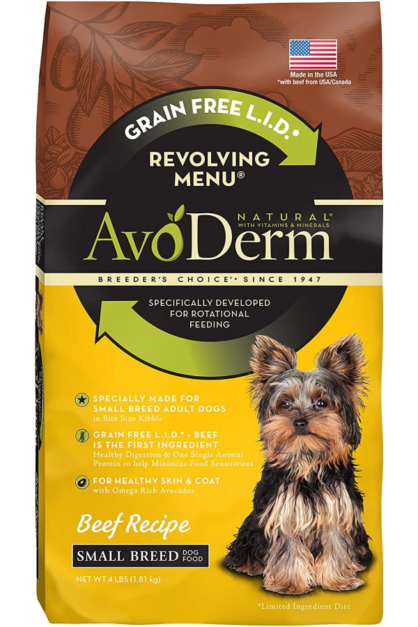  AvoDerm Natural Small Breeds Revolving Menu Dry Dog Food For Rotational Feeding, Food Intolerance and Sensitivities