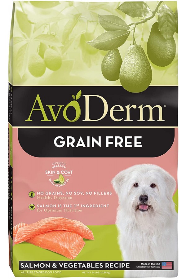 AvoDerm Natural All Life Stages Dry & Wet Dog Food, Grain Free, Salmon & Vegetables Recipe