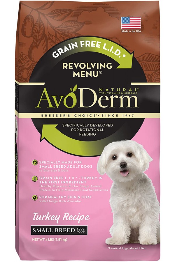 AvoDerm Natural Small Breeds Revolving Menu Dry Dog Food For Rotational Feeding, Food Intolerance and Sensitivities