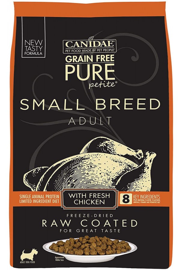 CANIDAE Grain Free Pure Petite Small Breed Raw Coated Dry Dog Food