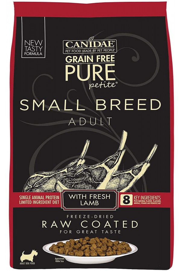 CANIDAE Grain Free Pure Petite Small Breed Raw Coated Dry Dog Food 