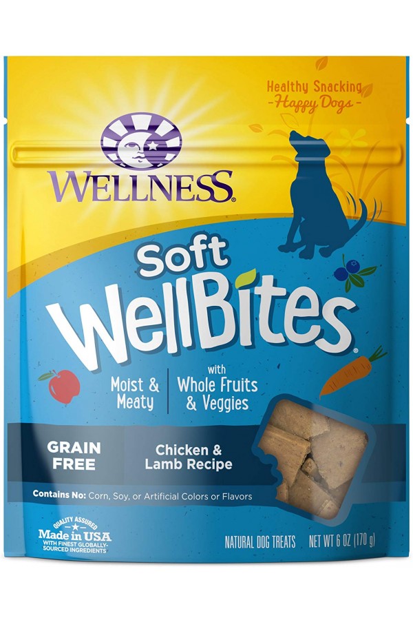 Wellness Grain-Free Natural Wellbites Soft Dog Treats (Chicken & Lamb Recipe)