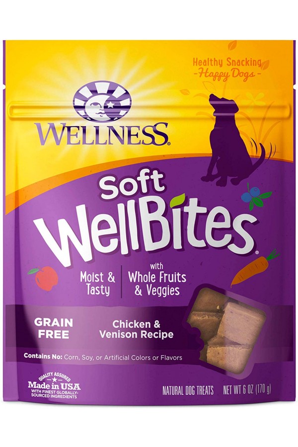 Wellness Grain-Free Natural Wellbites Soft Dog Treats (Chicken & Venison Recipe)