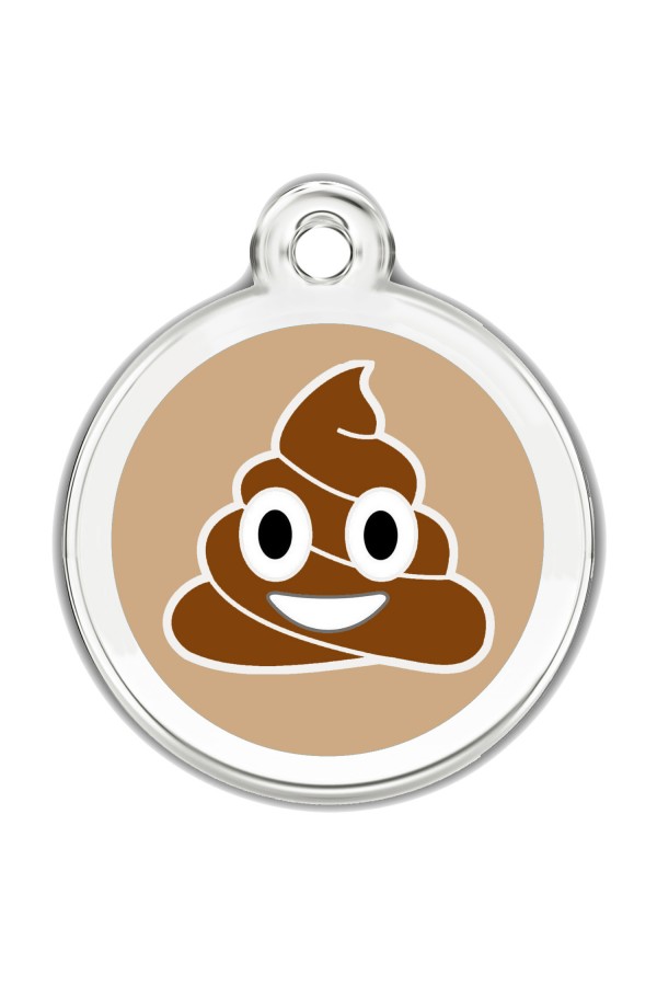 Enamel Pet Tags Round (Poop Emoji)