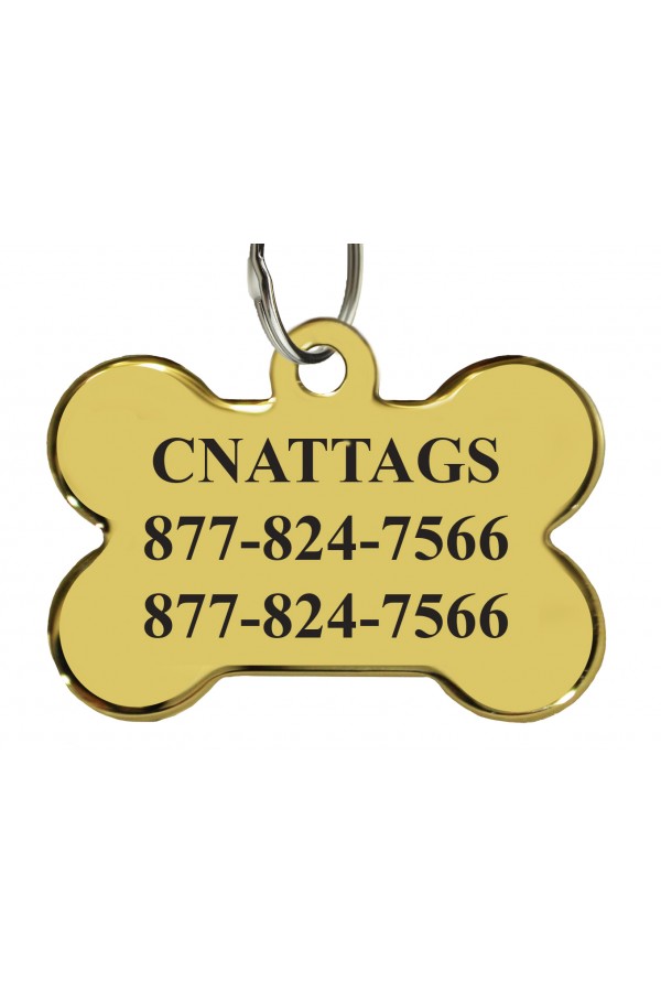 CNATTAGS 24K Gold Plated Pet ID Tags, Personalized, Premium Brass 24K Gold Plated