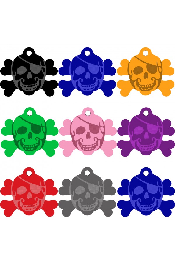 CNATTAGS Pet ID Tags Skull Shape, 8 Colors, Personalized Premium Aluminum