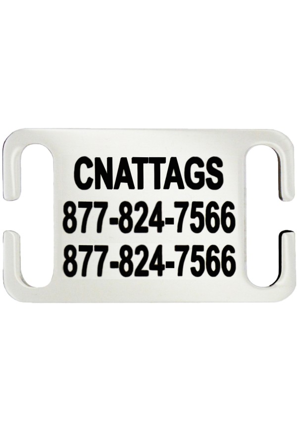 CNATTAGS - Stainless Steel Slide-On Pet ID Tags Dog Tags Personalized Front and Back Engraving