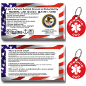 Service Dog ID Tag Kit, (50 ADA Info Cards + Tags)
