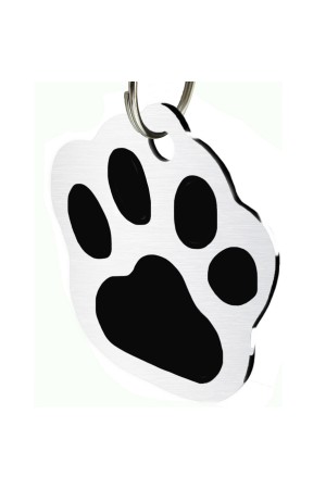 CNATTAGS - Stainless Steel Pet ID Tags Dog Tags Personalized Front and Back Engraving (Paw)