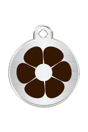 CNATTAGS Stainless Steel Pet ID Tags Personalized Designers Round Various Designs (Daisy)