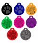 CNATTAGS - Pet ID Tags Round Paw Shape, 8 Colors, Personalized Premium Aluminum