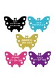 CNATTAGS Pet ID Tags Butterfly Shape, 5 Colors, Personalized Premium Aluminum