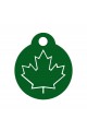 CNATTAGS - ALUMINUM ROUND CANADIAN LEAF PERSONALIZED ENGRAVED PET ID TAG