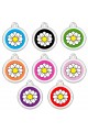 Stainless Steel with Enamel Pet ID Tags Personalized Designers Round Daisy