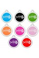 Stainless Steel with Enamel Pet ID Tags Personalized Designers Round Fish