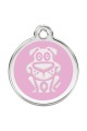  CNATTAGS Personalized Stainless Steel with Enamel Pet ID Tags Designers Round Dog Pink Light