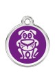  CNATTAGS Personalized Stainless Steel with Enamel Pet ID Tags Designers Round Dog Purple
