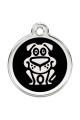  CNATTAGS Personalized Stainless Steel with Enamel Pet ID Tags Designers Round Dog Black