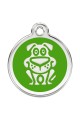  CNATTAGS Personalized Stainless Steel with Enamel Pet ID Tags Designers Round Dog Green