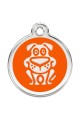  CNATTAGS Personalized Stainless Steel with Enamel Pet ID Tags Designers Round Dog Orange