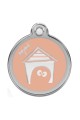 CNATTAGS - STAINLESS STEEL DESIGNERS ROUND HOUSE PERSONALIZED ENGRAVED PET ID TAG
