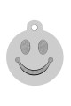 CNATTAGS - ALUMINUM ROUND HAPPY FACE PERSONALIZED ENGRAVED PET ID TAG