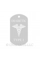 CNATTAGS - ALUMINUM GI MILITARY MEDICAL ALERT DIABETIC TYPE 1 PERSONALIZED ENGRAVED ID TAG