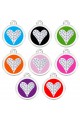 CNATTAGS Stainless Steel with Enamel Pet ID Tags Personalized Designers Round Crystal Heart 