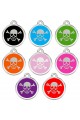  CNATTAGS Personalized Stainless Steel with Enamel Pet ID Tags Designers Round Skull Main