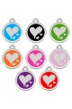 Stainless Steel with Enamel Pet ID Tags Personalized Designers Round Hearts