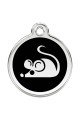  CNATTAGS Personalized Stainless Steel with Enamel Pet ID Tags Designers Round Mouse Black