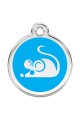  CNATTAGS Personalized Stainless Steel with Enamel Pet ID Tags Designers Round Mouse Aqua