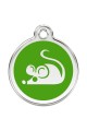 CNATTAGS Personalized Stainless Steel with Enamel Pet ID Tags Designers Round Mouse Green