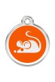  CNATTAGS Personalized Stainless Steel with Enamel Pet ID Tags Designers Round Mouse Orange