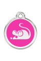  CNATTAGS Personalized Stainless Steel with Enamel Pet ID Tags Designers Round Mouse Pink Hot