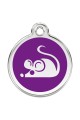  CNATTAGS Personalized Stainless Steel with Enamel Pet ID Tags Designers Round Mouse Purple