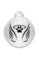 CNATTAGS Stainless Steel Pet ID Tags Personalized Designers Round Various Designs (Angel)