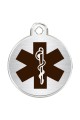 CNATTAGS Stainless Steel Pet ID Tags Personalized Designers Round Various Designs (Medical)