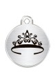 CNATTAGS Stainless Steel Pet ID Tags Personalized Designers Round Various Designs (Tiara)