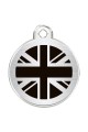 CNATTAGS Stainless Steel Pet ID Tags Personalized Designers Round Various Designs (UK FLAG)
