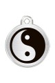 CNATTAGS Stainless Steel Pet ID Tags Personalized Designers Round Various Designs (Yin & Yang)