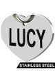 CNATTAGS - Stainless Steel Pet ID Tags Dog Tags Personalized Front and Back Engraving (Heart)