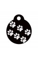CNATTAGS - ALUMINUM ROUND WALKING PAWS PERSONALIZED ENGRAVED PET ID TAG