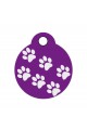 CNATTAGS - ALUMINUM ROUND WALKING PAWS PERSONALIZED ENGRAVED PET ID TAG